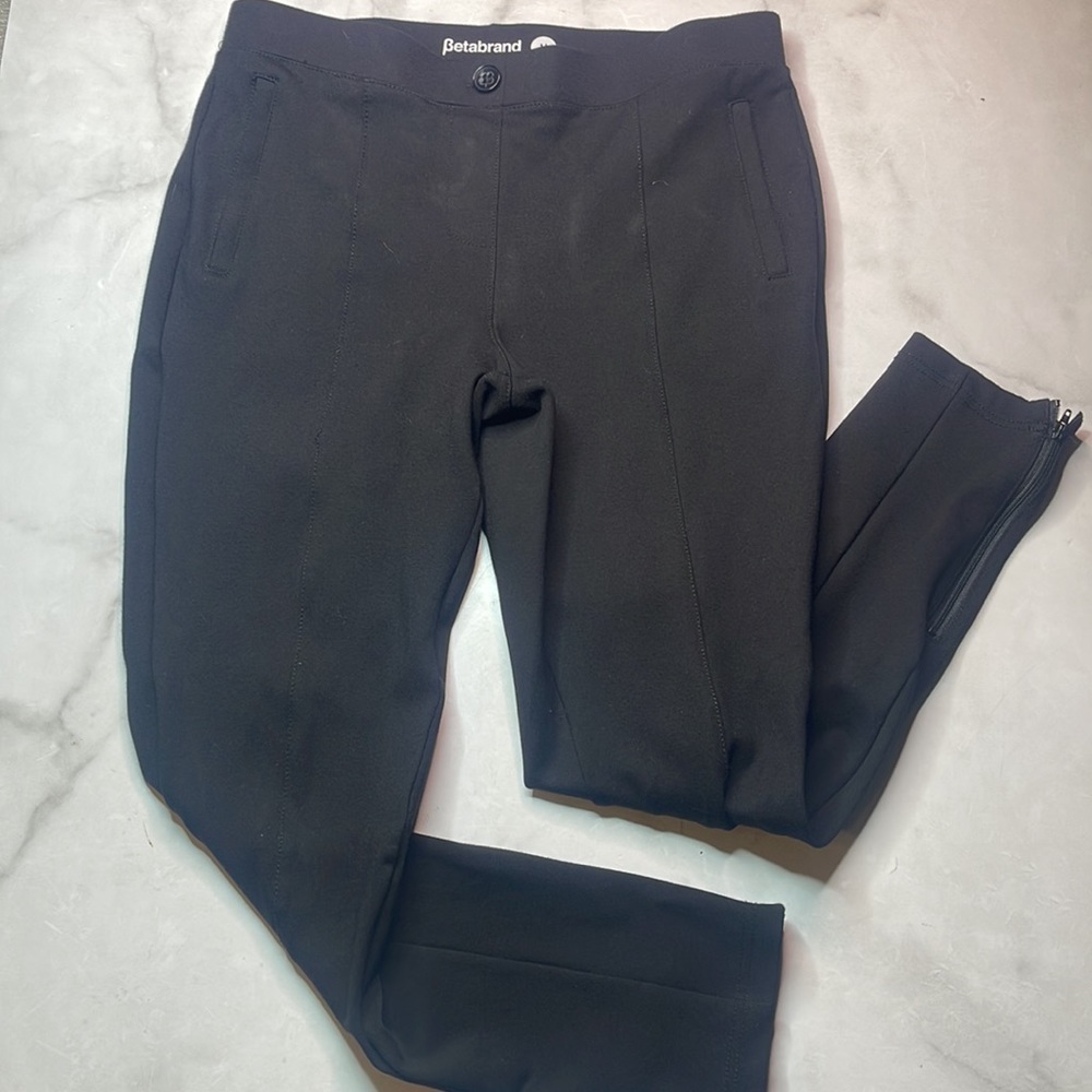 Betabrand Skinny Leg Ankle Zip Ponte Pant